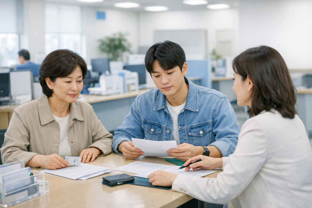 청년월세지원 신청방법 상담을 위해 서류를 정리하는 모습