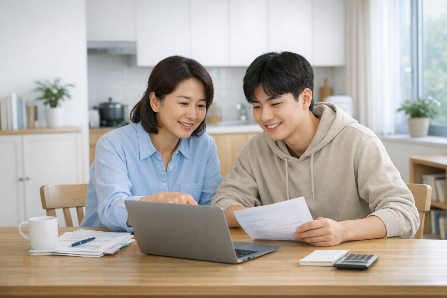 한국장학재단 학자금대출 신청방법을 확인하는 가족