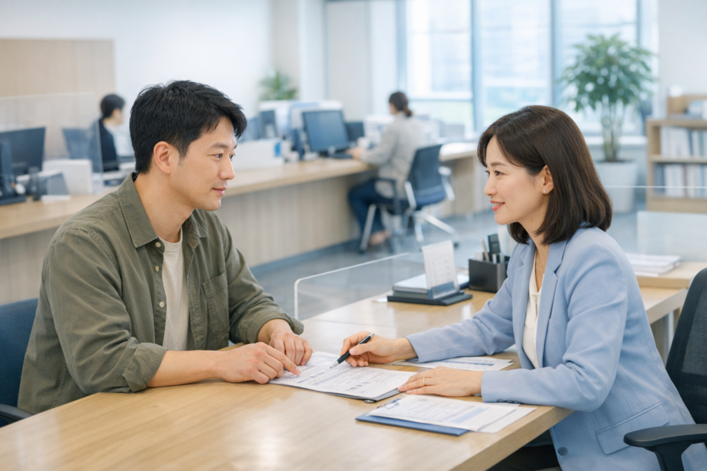 구직급여 지급액 계산법 상담을 받는 실업급여 수급자